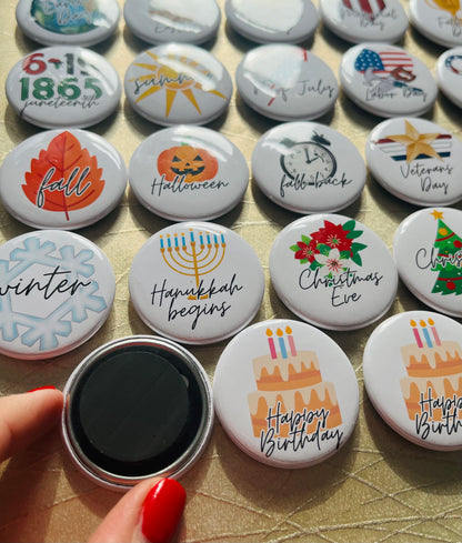1.5" HOLIDAY MAGNETS Whiteboard, Home, Classroom, Calendar, Home Organization, Perpetual Calendar