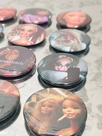 Funny Moody Doll Meme Magnet Set – Set of 12 | Snarky Fridge Magnets | Emotional Support Kitchen Decor