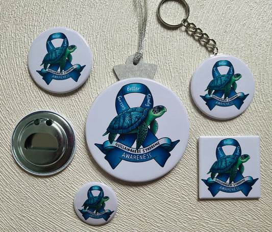 GUILLAIN-BARRE SYNDROME Awareness Collection - Magnet, Ornament, Pins, Bottle Opener, Keychain - Choose your style