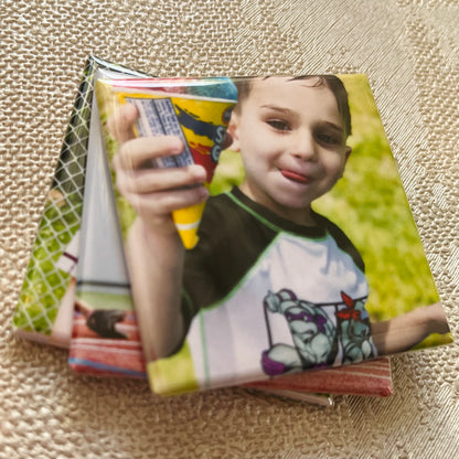 Set of 6 Custom SQUARE 2"x2" Personalized Photo Magnets