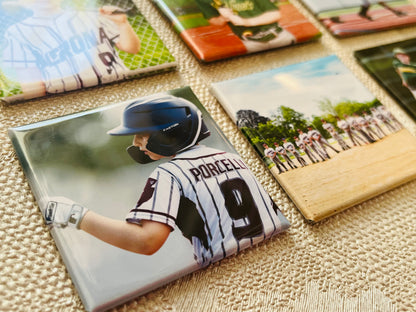 Set of 6 Custom SQUARE 2"x2" Personalized Photo Magnets