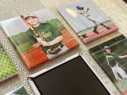 Set of 6 Custom SQUARE 2"x2" Personalized Photo Magnets