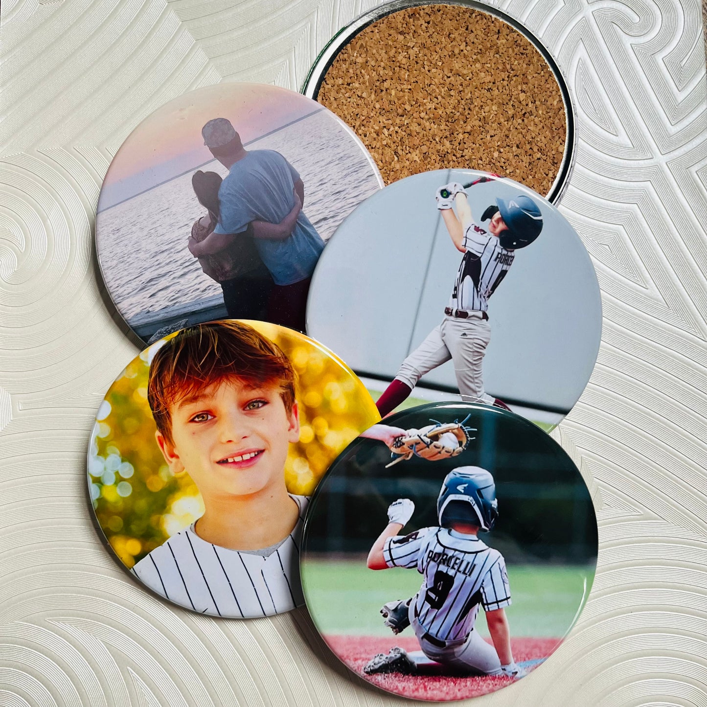 Set of (4) 3.5" Large Circle Magnets, Coasters or Buttons