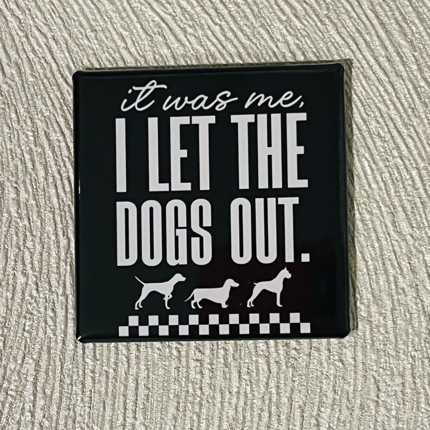 IT WAS ME, I LET THE DOGS OUT FUNNY 2x2 MAGNET
