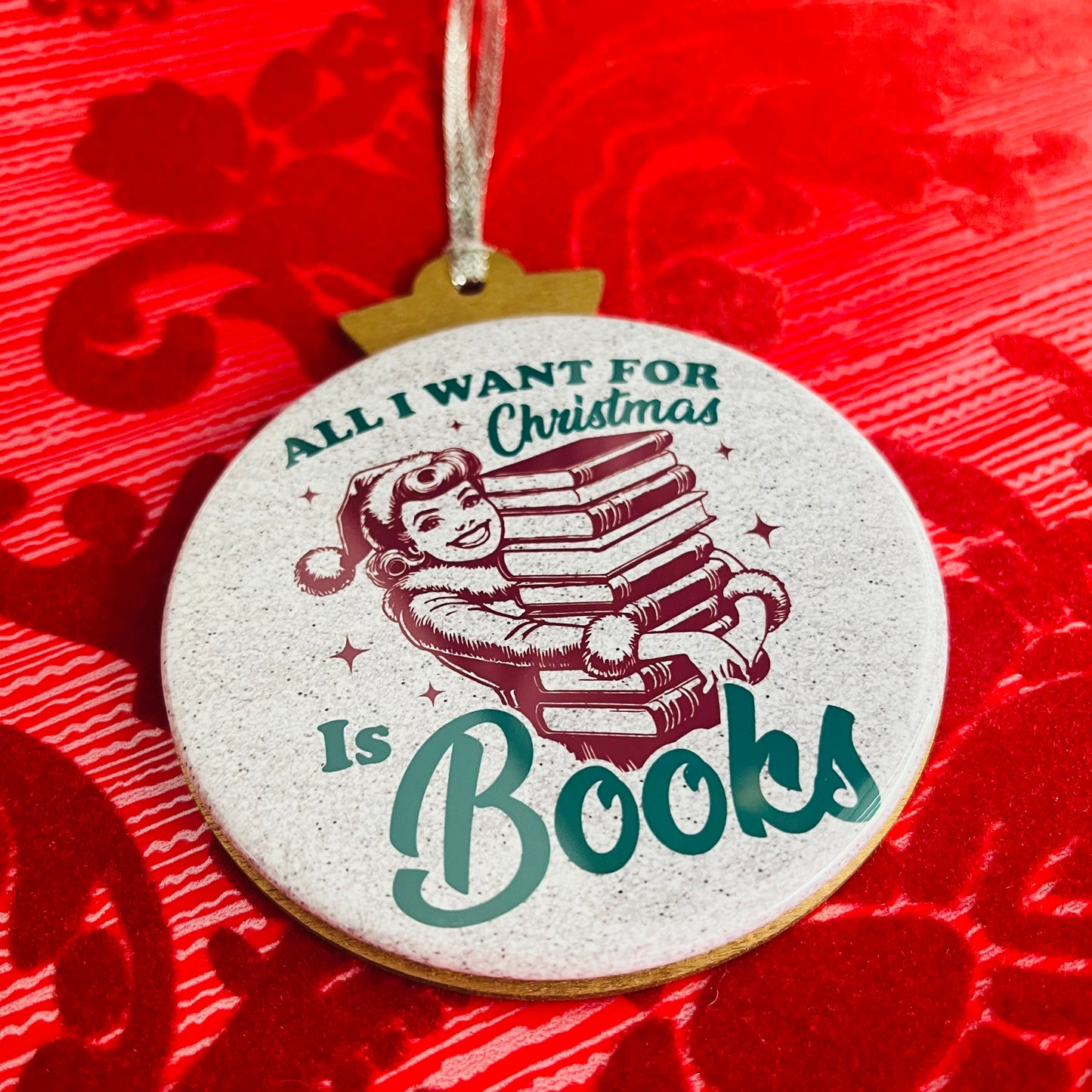BOOKISH VINTAGE HOLIDAY LADIES CHRISTMAS ORNAMENT