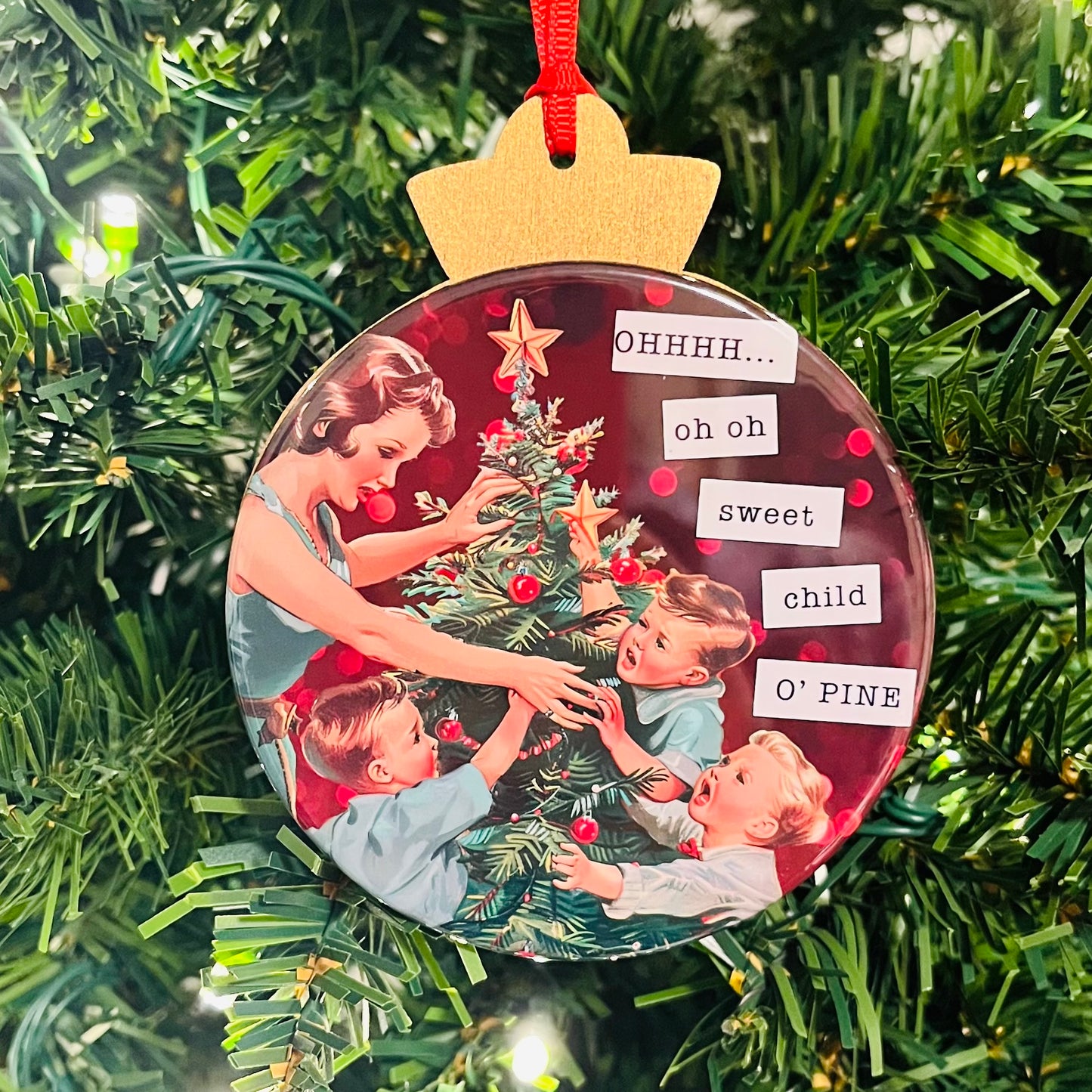 SWEET CHILD O'PINE - VINTAGE HOLIDAY LADIES CHRISTMAS ORNAMENT