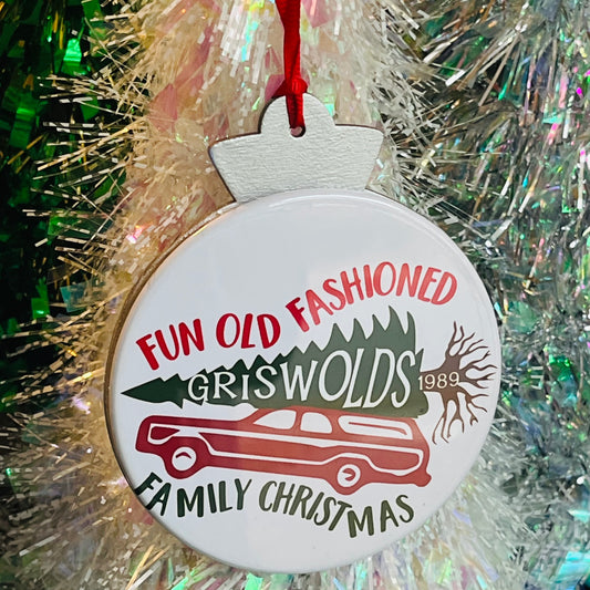 FUN OLD FASHIONED GRISWOLD'S FAMILY CHRISTMAS ORNAMENT