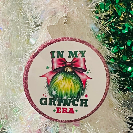 IN MY GRINCH ERA PINK CHRISTMAS TREE ORNAMENT