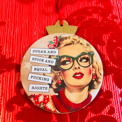 SUGAR AND SPICE - VINTAGE HOLIDAY LADIES - 'R' RATED CHRISTMAS ORNAMENT