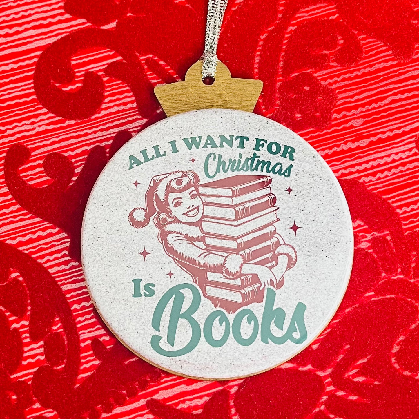 BOOKISH VINTAGE HOLIDAY LADIES CHRISTMAS ORNAMENT