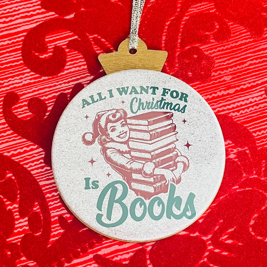 BOOKISH VINTAGE HOLIDAY LADIES CHRISTMAS ORNAMENT
