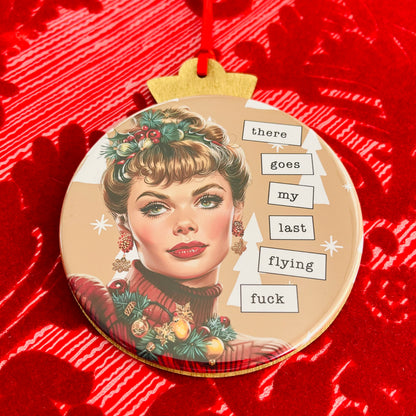 Last Flying F*ck - VINTAGE HOLIDAY LADIES CHRISTMAS ORNAMENT
