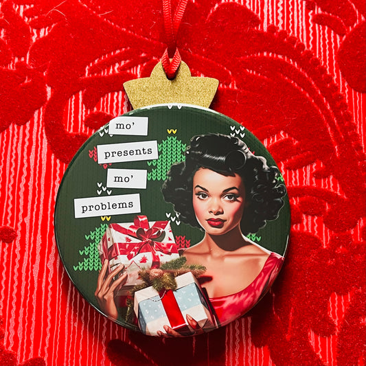 SLEIGH MY NAME, SLEIGH MY NAME - VINTAGE HOLIDAY LADIES CHRISTMAS ORNAMENT