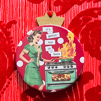 GETTIN' HOT IN HERE - VINTAGE HOLIDAY LADIES CHRISTMAS ORNAMENT