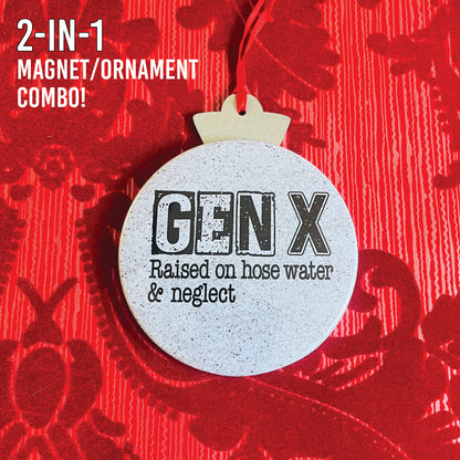 GENX NOSTALGIA 3.5” Handmade Christmas Button Ornament/Magnet Combo