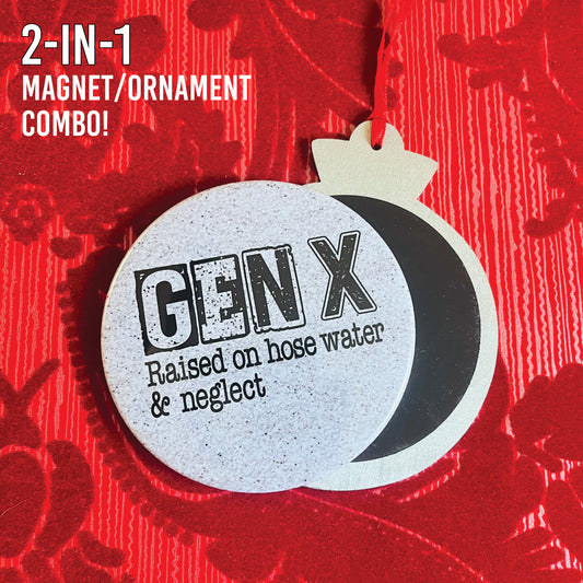 GENX NOSTALGIA 3.5” Handmade Christmas Button Ornament/Magnet Combo