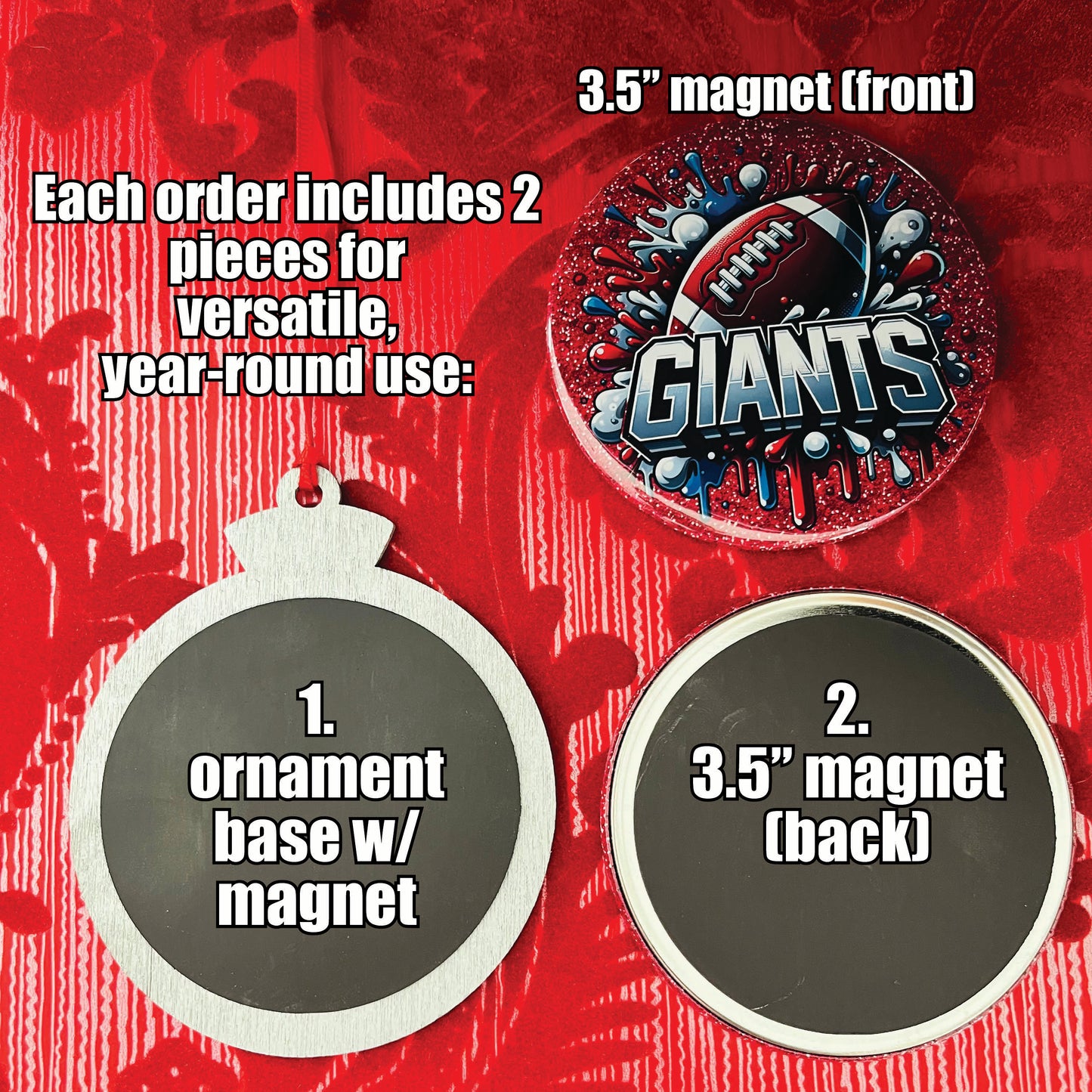 NFL Team Graffiti Art Ornament/Magnet Combo - Choose Your Team!