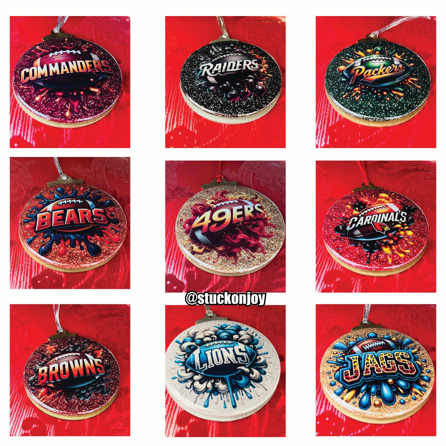 NFL Team Graffiti Art Ornament/Magnet Combo - Choose Your Team!