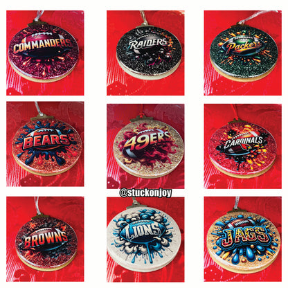 NFL Team Graffiti Art Ornament/Magnet Combo - Choose Your Team!
