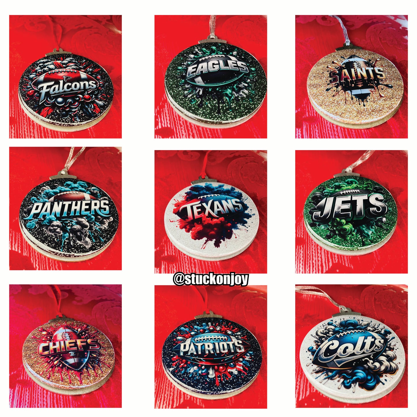 NFL Team Graffiti Art Ornament/Magnet Combo - Choose Your Team!