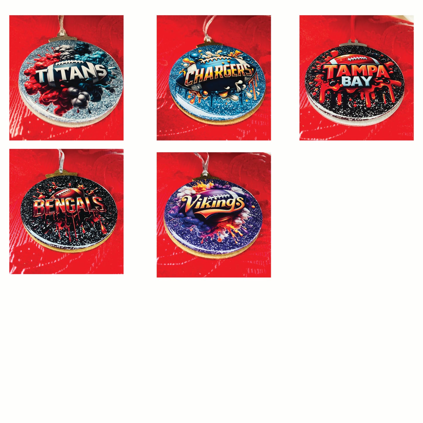 NFL Team Graffiti Art Ornament/Magnet Combo - Choose Your Team!