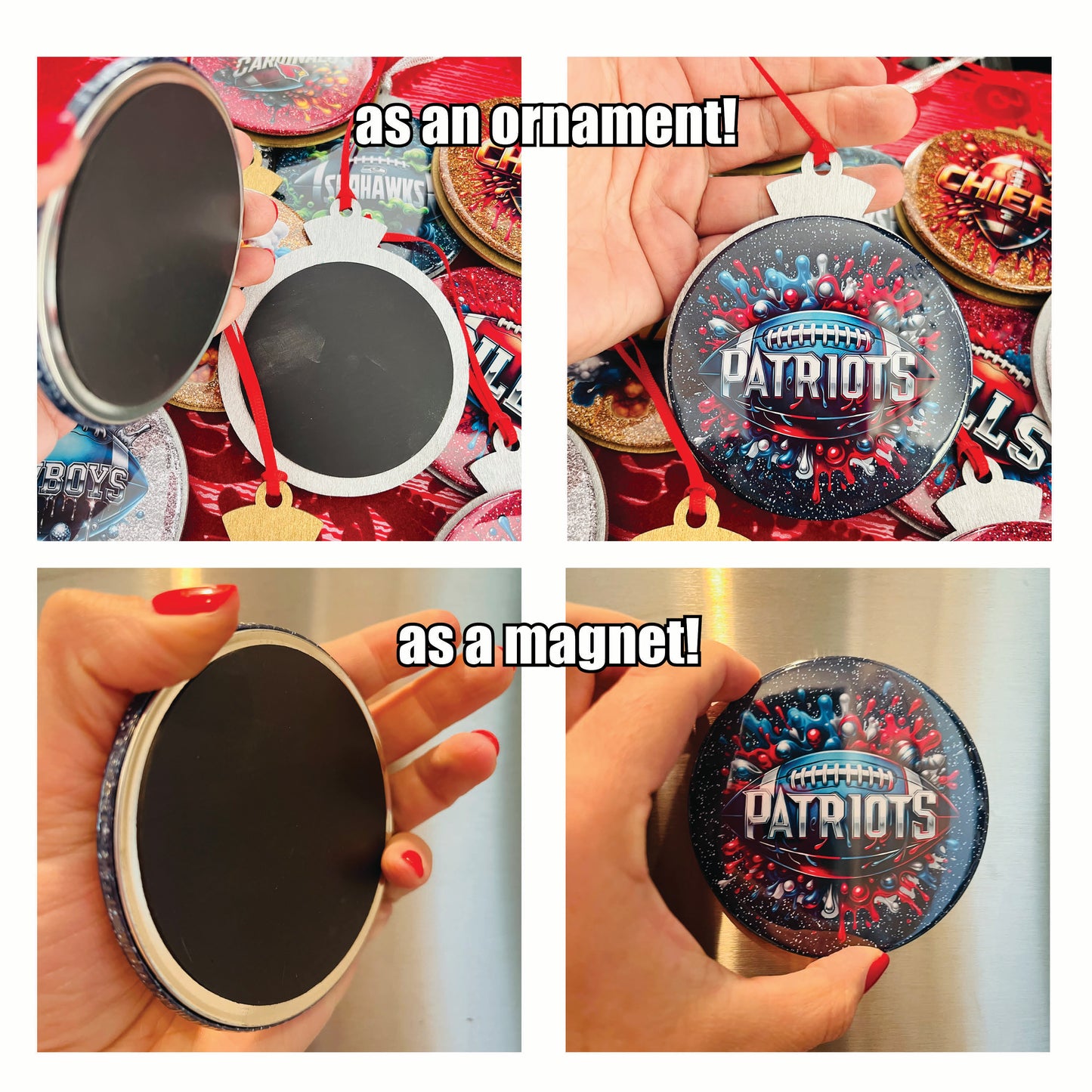 NFL Team Graffiti Art Ornament/Magnet Combo - Choose Your Team!