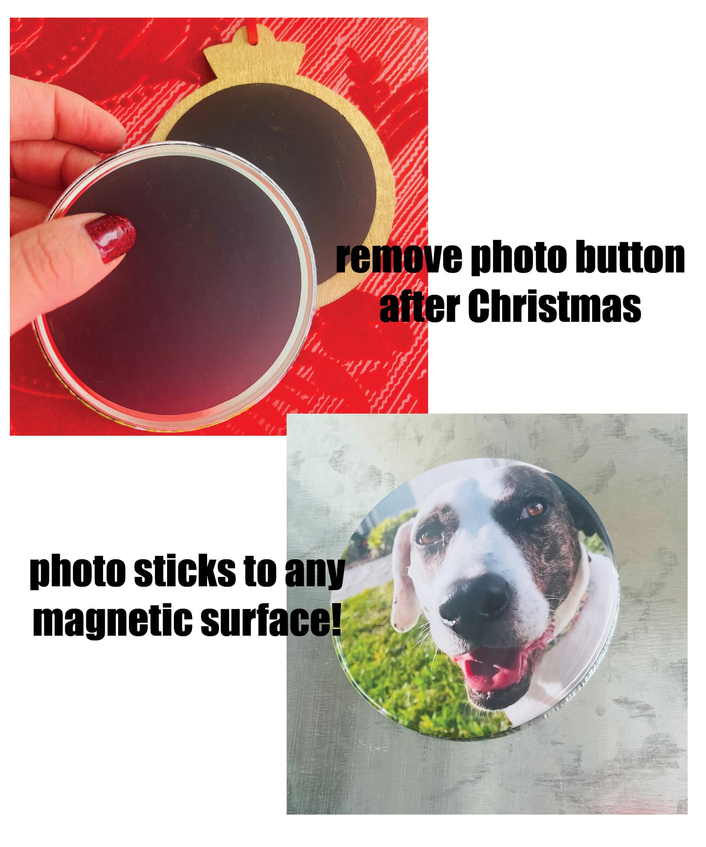 CUSTOM PHOTO ORNAMENT/MAGNET COMBO - upload your own photos!