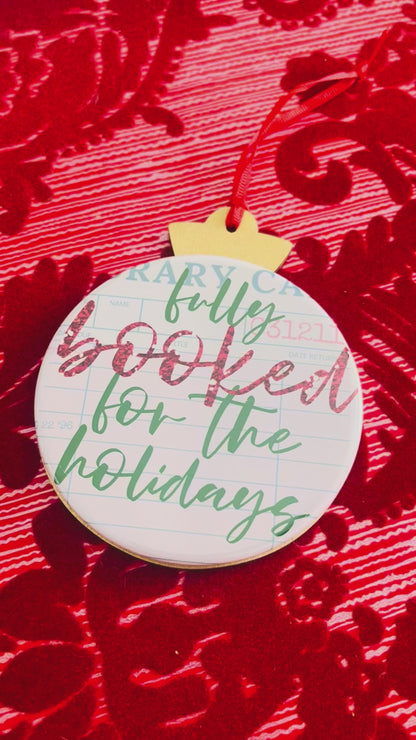 FULLY BOOKED FOR THE HOLIDAYS Bookish 3.5” Handmade Christmas Button Ornament