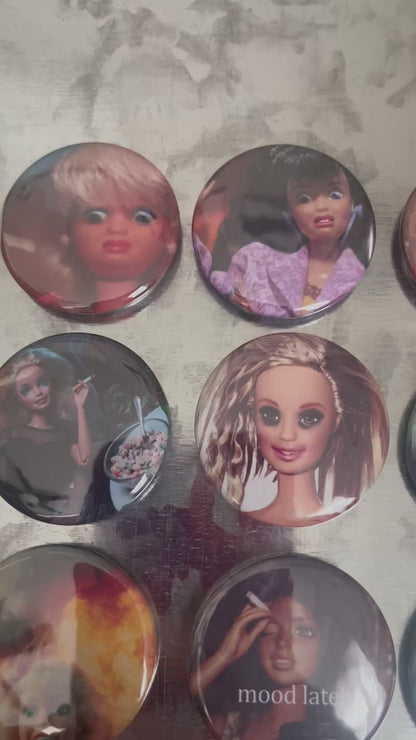 Funny Moody Doll Meme Magnet Set – Set of 12 | Snarky Fridge Magnets | Emotional Support Kitchen Decor